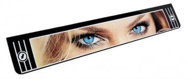 Langer PVC-Spritzschutz, glatte Oberfläche - 240x35 cm - Schwarz - Augen