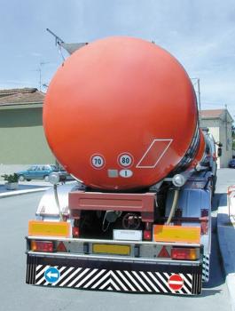 Paar LKW-Schmutzfänger aus PVC mit Signalen - 240x37 cm