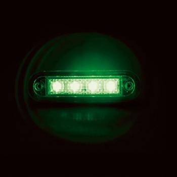 Premium, 4-LED-Leuchte, bündig montiert, 12/24V - Grün