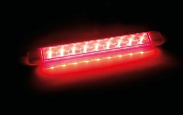 Beleuchtet, 9 LEDs, Oberflächenmontage, 12/24V - Rot - 1 Funktion