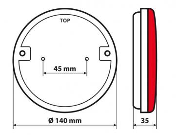 Dynamische O-Led, Nebelschlussleuchte, 3 Funktionen, 12/24V - Rechts