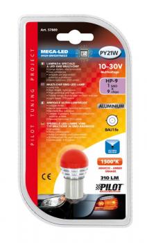 10-30V Mega-Led 9 - 1 SMD x 9 Chips - (PY21W) - BAU15s - 1 Stck - D/Blister - Orange