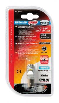 9-30V Mega-Led HP-4 - 4 SMD x 1 Chip - (P21/5W) - BAY15d - 1 Stck - D/Blister - Weiß