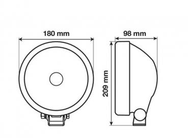 Saturn, Halogen-Tiefenstrahler mit LED-Positionslicht - Ø 180 mm