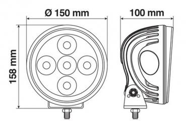 Angel-Led, zusätzlicher 7 Led-Scheinwerfer - 9/36V - Ø 150 mm