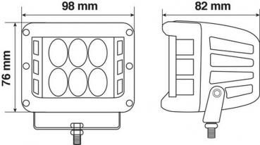 WL-24, 12 Led-Zusatzscheinwerfer - 9/32V - Weiß