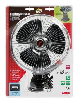 Chrom-Ventilator, Ventilator mit Saugnapf Ø 8" - 24V