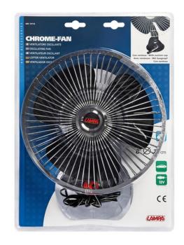 Chrom-Ventilator, Ventilator mit Saugnapf Ø 8" - 12V