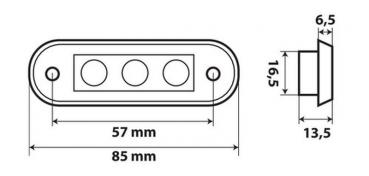 3 Led Umrissleuchte, Einbau, 12/24V - Grün