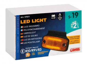Umrissleuchte mit Reflektor und Bügel, 10/30V - 2 Led - Orange
