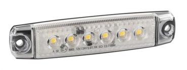 Satz 20 Stück, 6 Led Umrissleuchte, Anbau, 12/24V - Weiß
