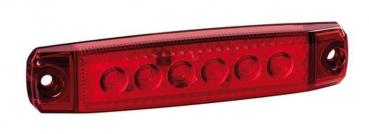 Satz 20 Stück, 6 Led Umrissleuchte, Anbau, 12/24V - Rot