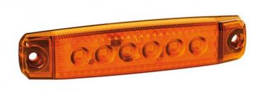 Satz 20 Stück, 6 Led Umrissleuchte, Anbau, 12/24V - Orange