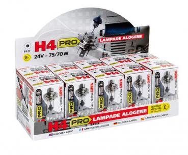 24V-Halogenlampe Pro - H4 - 75/70W - P43t - 1 Stck - Schachtel