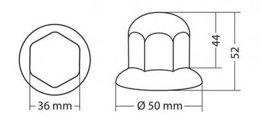 Satz mit 10 verchromten ABS-Radmutterabdeckungen - Ø 32 mm