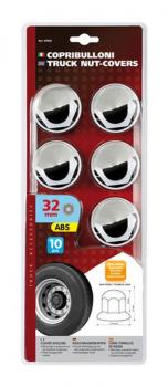Satz mit 10 verchromten ABS-Radmutterabdeckungen - Ø 32 mm