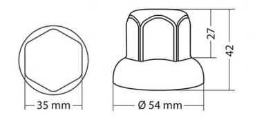Satz mit 10 verchromten ABS-Radmutterabdeckungen - Ø 32 mm
