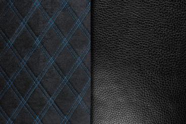 Mirian, Sitzbezug aus Kunstleder und gestepptem Wildleder - Schwarz/Blau