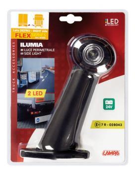 Ilumia, 2 Led Begrenzungsleuchte, 24V - 60° - Flex - Rechts