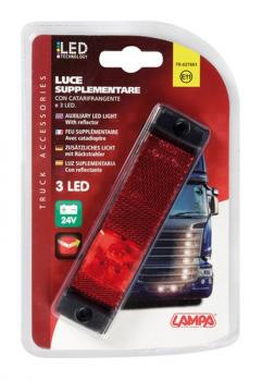 3 Led-Zusatzleuchte mit Reflektor - 24V - Rot