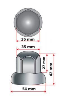 Satz 10 Radmutterabdeckungen runder Kopf - Ø 32 mm