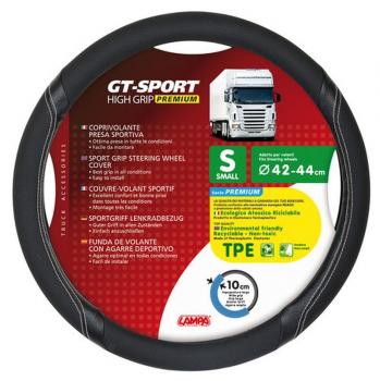 GT-Sport, TPE-Lenkradabdeckung - S - Ø 42/44 cm - Schwarz/Silber