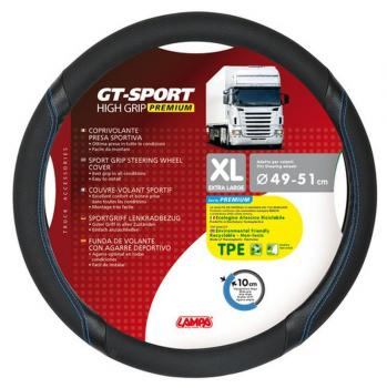 GT-Sport, TPE-Lenkradabdeckung - XL - Ø 49/51 cm - Schwarz/Blau