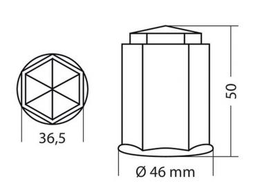 Satz 10 ABS-Radmutterabdeckungen - Ø 32 mm - Chrom