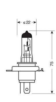 24V-Halogenlampe Blu-Xe - H4 - 70/75W - P43t - 2 Stück - D/Blister