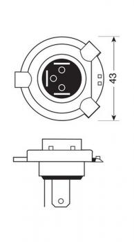 24V-Halogenlampe Blu-Xe - H4 - 70/75W - P43t - 1 Stck - Box