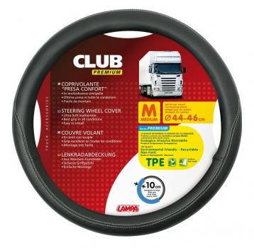 Lenkradüberzug Club, Komfortgriff aus TPE - M - Ø 44/46 cm - schwarz