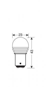 10-30V Mega-Led 9 - 1 SMD x 9 Chips - (P21/5W) - BAY15d - 1 Stck - Box - Weiß