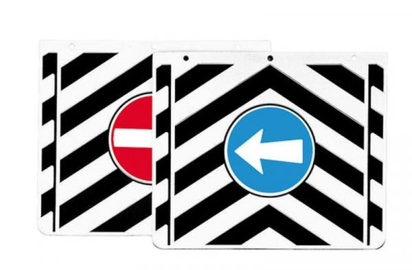 Paar LKW-Schmutzfänger aus PVC mit Signalen - 35x30 cm