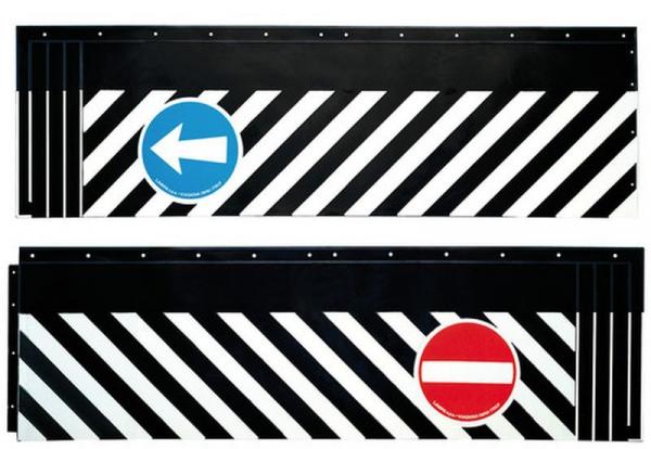 Paar LKW-Schmutzfänger aus PVC mit Signalen - 240x37 cm