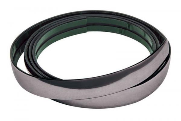 Schwarz verchromtes Klebeprofil - 25 m - 14 mm