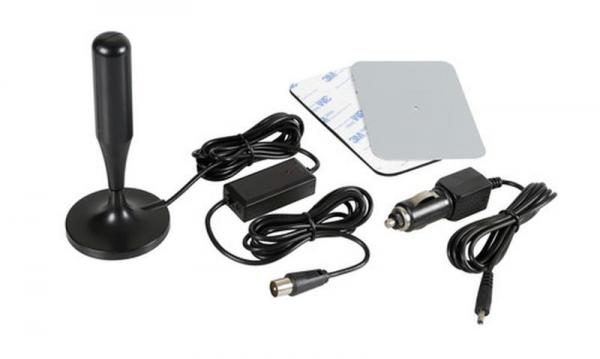 Globo-1 Plus, verstärkte TV-Antenne mit digitalem Empfang, 12/24V - 130 mm