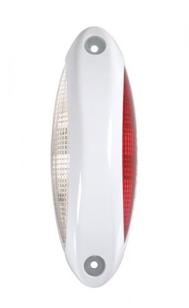 Zusatzleuchte mit 4 rot/weiß/roten Led, 9/32V - weiße Schale
