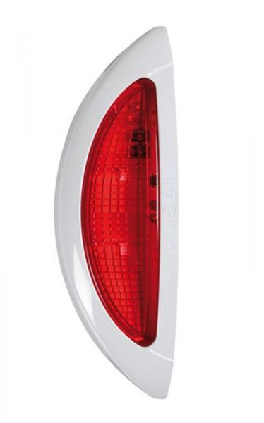 Zusatzleuchte mit 4 rot/weiß/roten Led, 9/32V - weiße Schale