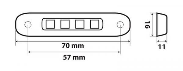 4 LEDs, 12/24V - Weiß