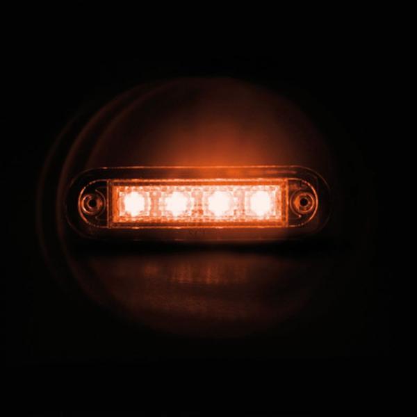 Premium, 4-LED-Leuchte, bündig montiert, 12/24V - Orange