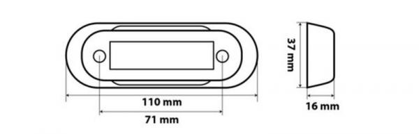 Premium, 4-LED-Leuchte, Oberflächenmontage, 12/24V - Weiß
