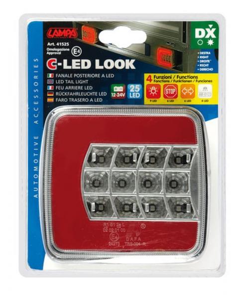 C-Led Look, Rücklicht Led 4 Funktionen, 12/24V - Rechts