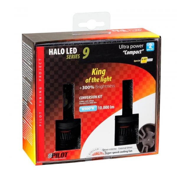 9-32V Halo Led Serie 9 Ultra Power Kompakt - (H4) - 45W - P43t - 2 Stk - Box