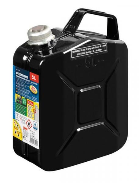 Premium-Kraftstofftank aus Metall - 5 L - Schwarz