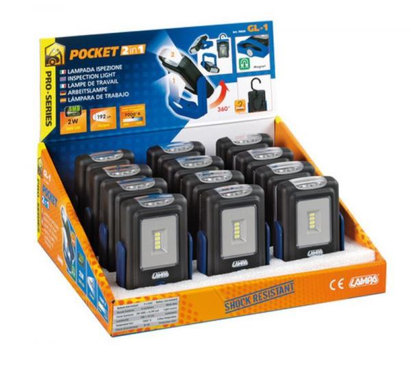GL-1, LED-Inspektionsleuchte mit Taschenlampe - Anzeige 12 Stck