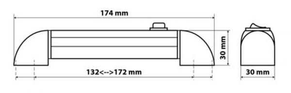 Pivot-4, 4 LED Innenlicht, 12/24V