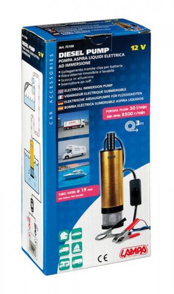 Elektrische Eintauch-Flüssigkeitsabsaugpumpe, 12V - 30 L/min