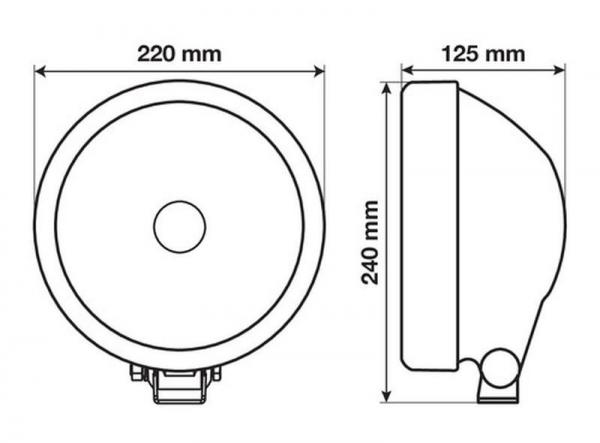 Saturn, Halogen-Tiefenleuchte mit LED-Positionslicht - Ø 220 mm