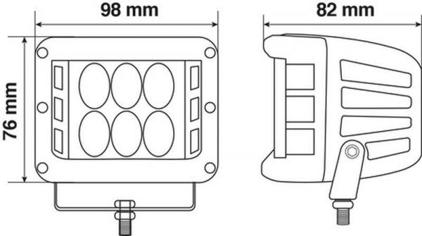 WL-24, 12 Led-Zusatzscheinwerfer - 9/32V - Weiß