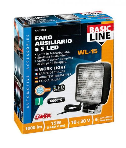 WL-15, 5 Led-Zusatzscheinwerfer - 10-30V - Weiß